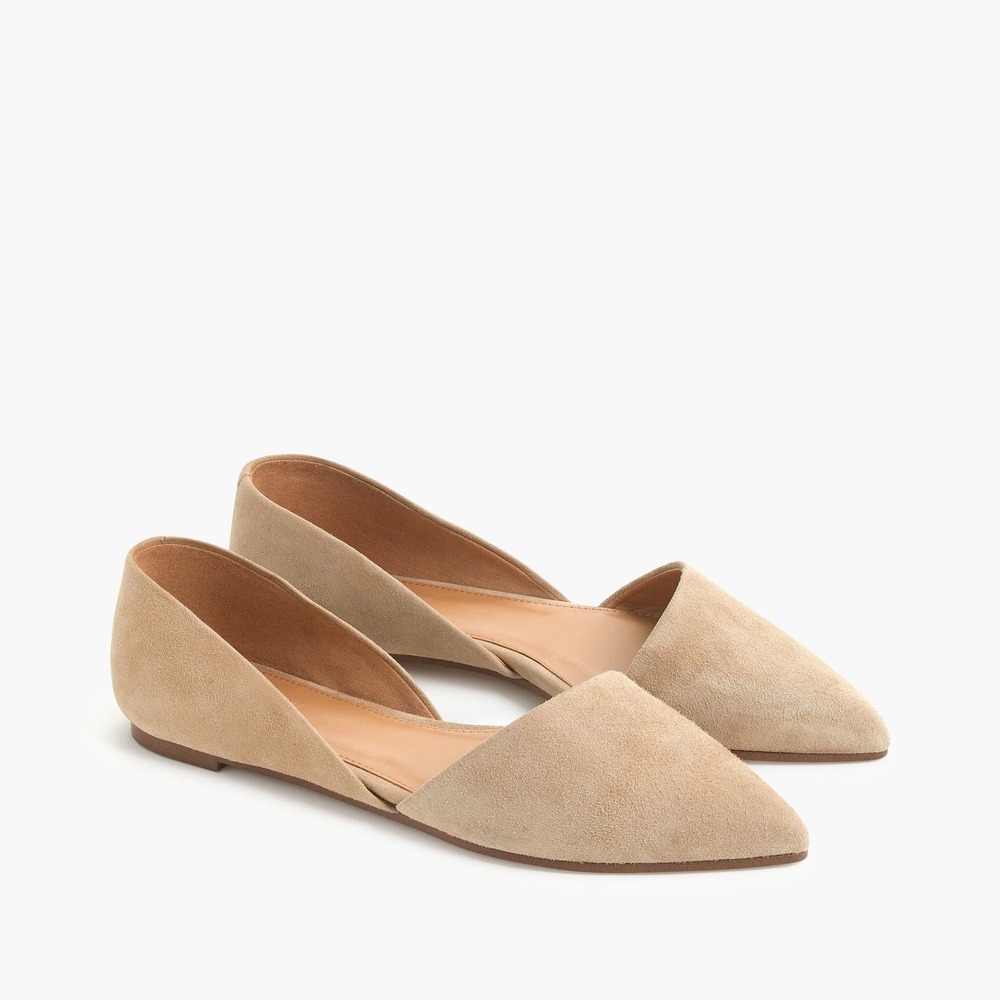 NWB J.Crew Zoe Suede D'Orsay Flats in Saddle Size 6
